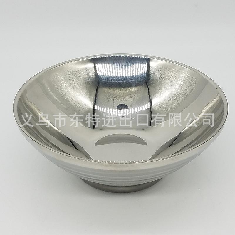 Factory direct sales of stainless steel ramen bowls, 304 Japanese ramen bowls, threaded bowls, high-end soup noodle bowls, thickened bamboo hat bowls