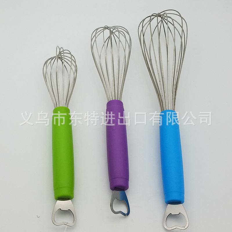 Factory direct sales of stainless steel egg beaters, plastic egg cream mixers, kitchen baking supplies, manual egg beaters details Picture