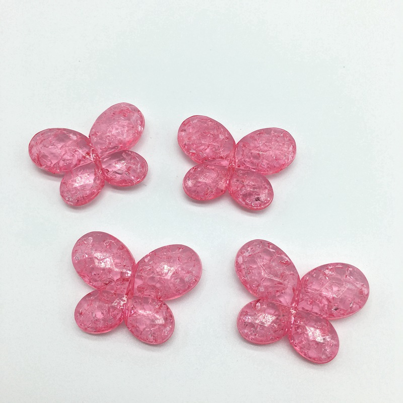 Alibaba hot-selling cracked acrylic straight hole beads diy handcrafted beaded necklace accessories Butterfly style material factory wholesale undefined