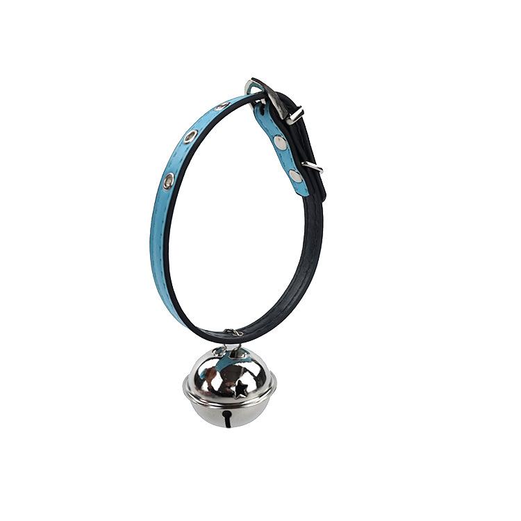 Bichon Frise Teddy, big bell, dog neck ring, leather pet vocal collar, pet supplies manufacturer direct sales and consignment Item Picture