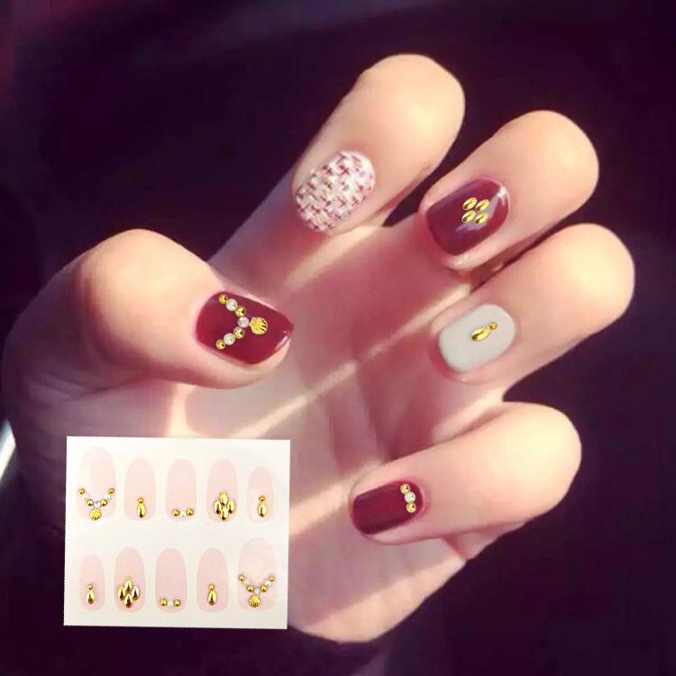 New fashionable diamond-shaped nail stickers, diamond nail stickers for decoration, Korean DIY 3D diamond customization Specification image