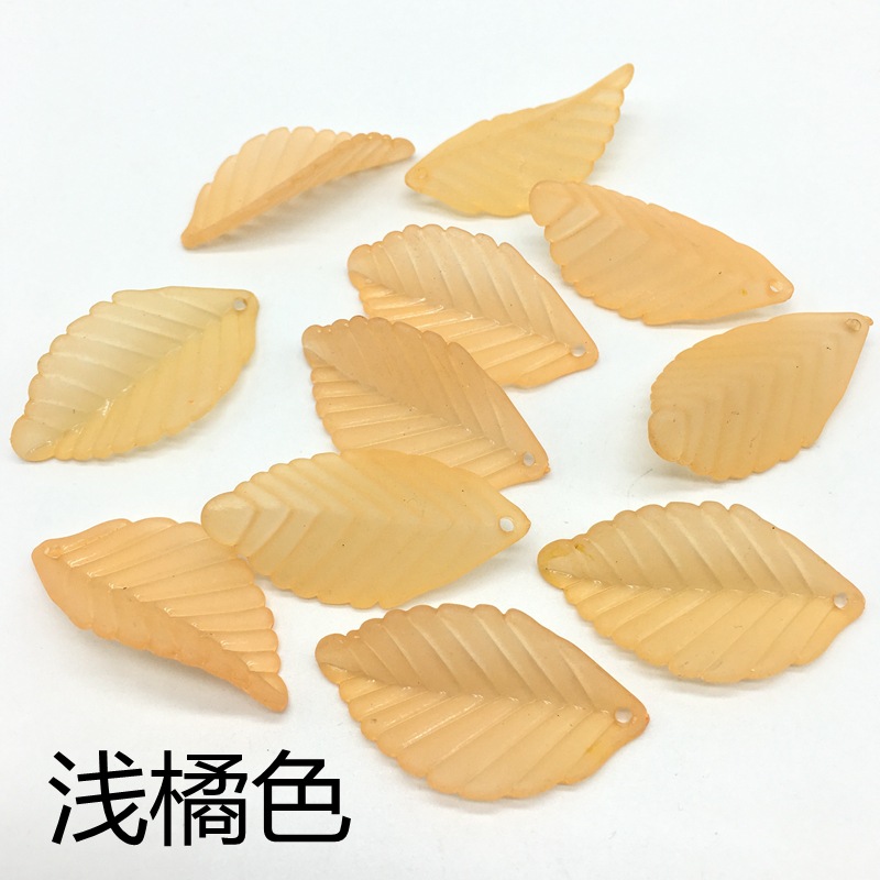 35mm frosted simulated acrylic plastic patterned leaf DIY ancient-style handcrafted hair accessory earrings material undefined