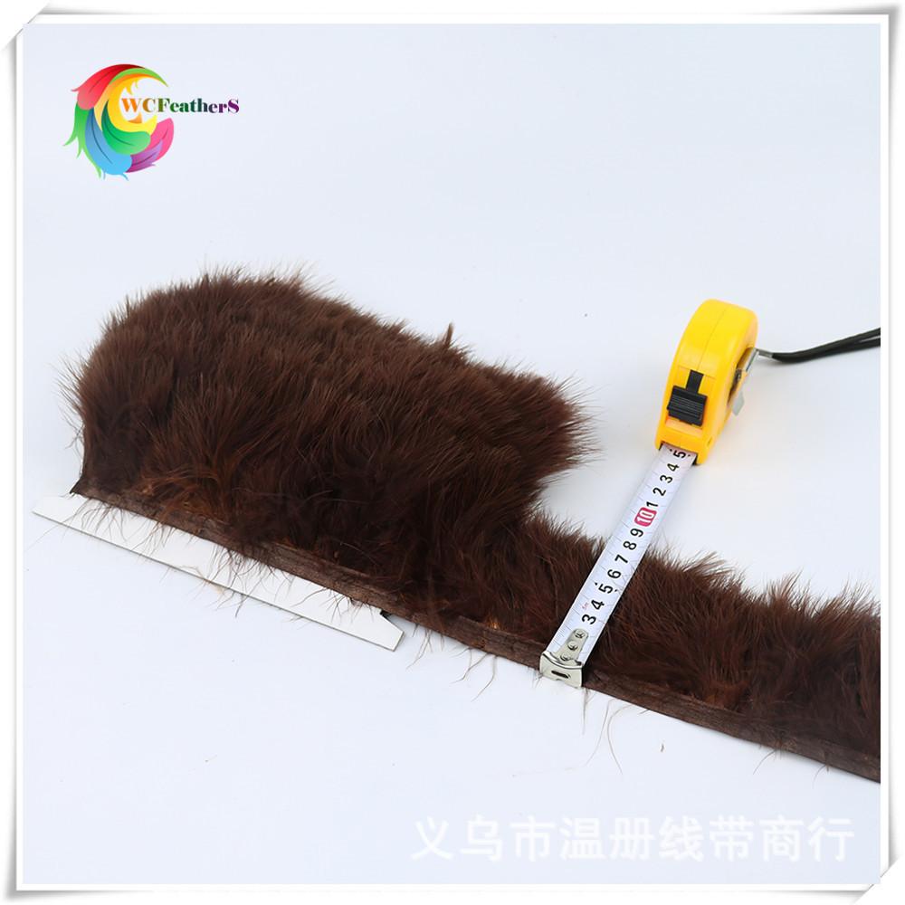 温册羽毛供应各色火鸡毛血管绒布边服装鞋帽线衣配羽毛咖啡色现货细节图