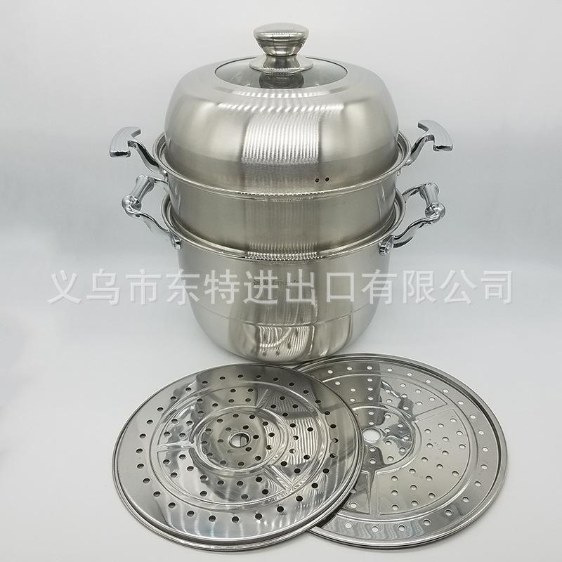 Factory direct sales of stainless steel steamers, combination LIDS, double-bottom steamers, composite steel multi-purpose steamers, high-end gift POTS