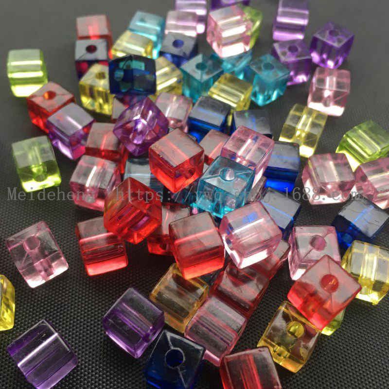 Yiwu Meideheng 7mm transparent acrylic square beads DIY handcrafted accessories diamond decoration materials details Picture
