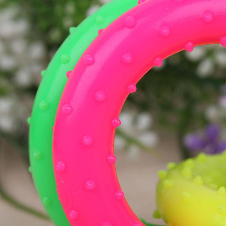 Pet products Pet products stock direct supply pet toys Prickly rubber color three-ring tpr non-toxic dog bite molar toy supplies wholesale activities goods only self-pick Specification drawing