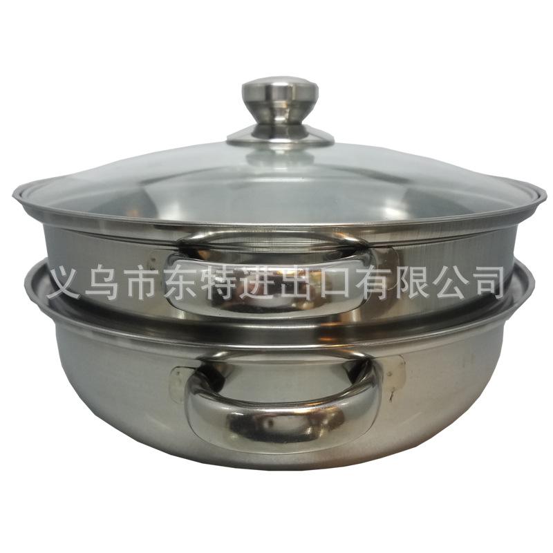 Factory direct sales: 4-piece set of stainless steel cookware, double-layer steaming pot, rice sieve, 3-piece set, gift set details Picture
