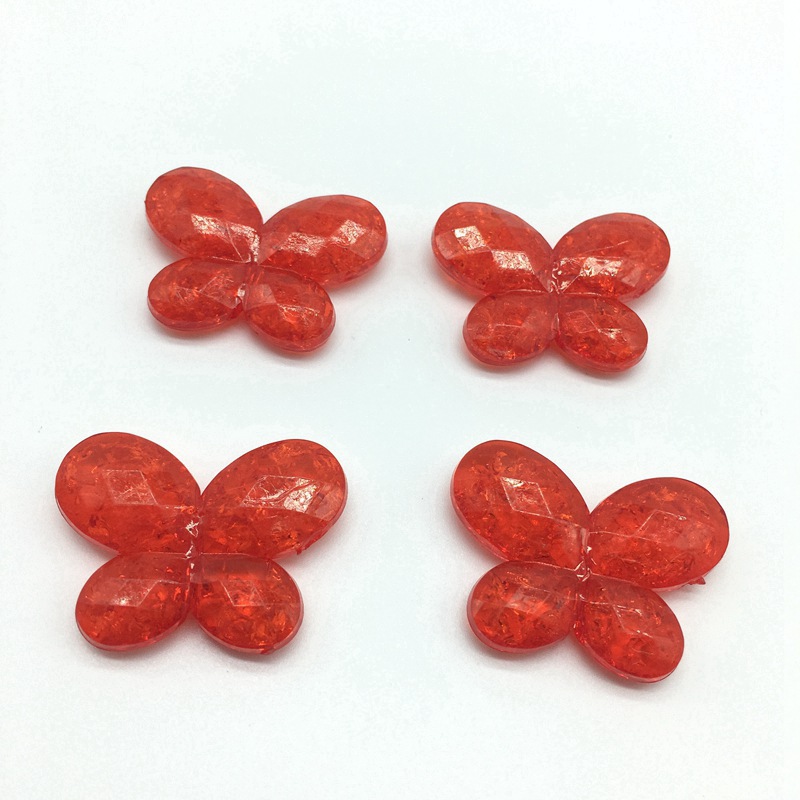 Alibaba hot-selling cracked acrylic straight hole beads diy handcrafted beaded necklace accessories Butterfly style material factory wholesale undefined