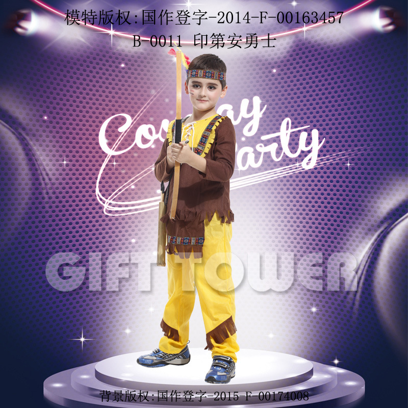 Hwanyou, costume, masquerade ball hero performance costume,B-0011, a domineering Indian warrior Specification image