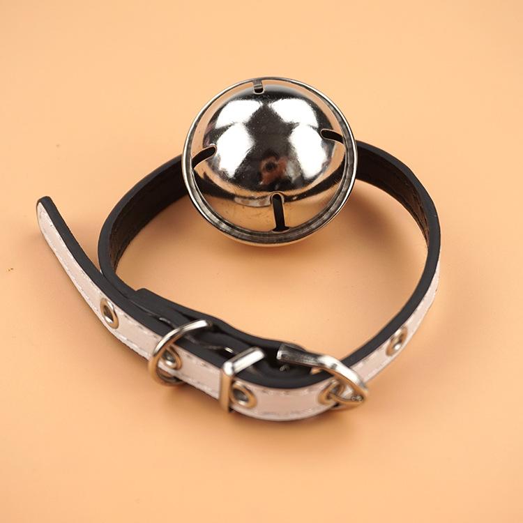 Bichon Frise Teddy, big bell, dog neck ring, leather pet vocal collar, pet supplies manufacturer direct sales and consignment Specification image