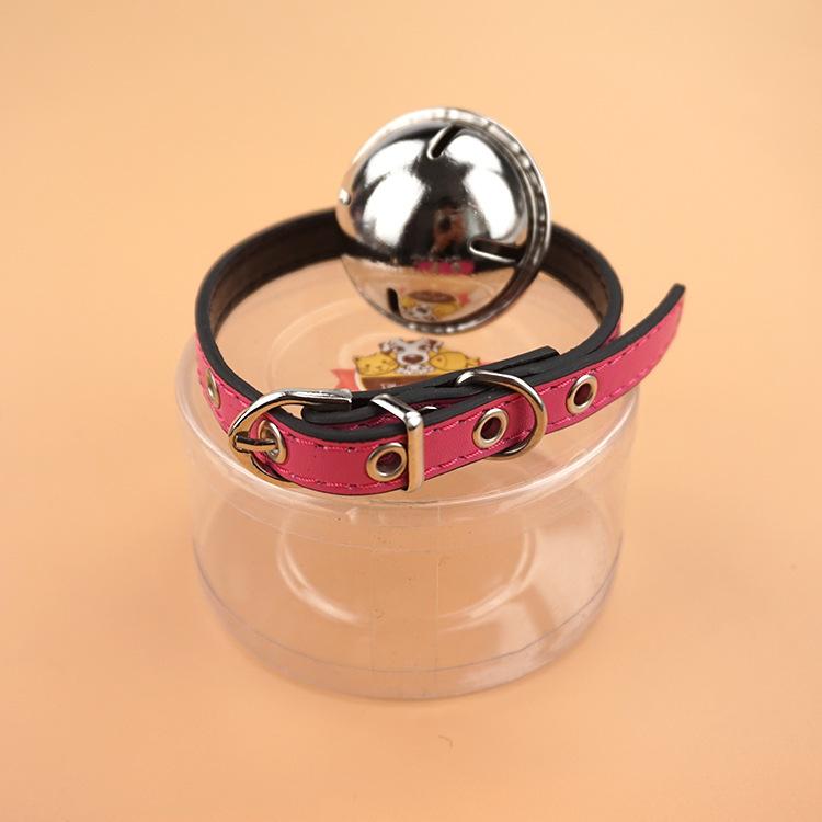 Bichon Frise Teddy, big bell, dog neck ring, leather pet vocal collar, pet supplies manufacturer direct sales and consignment undefined