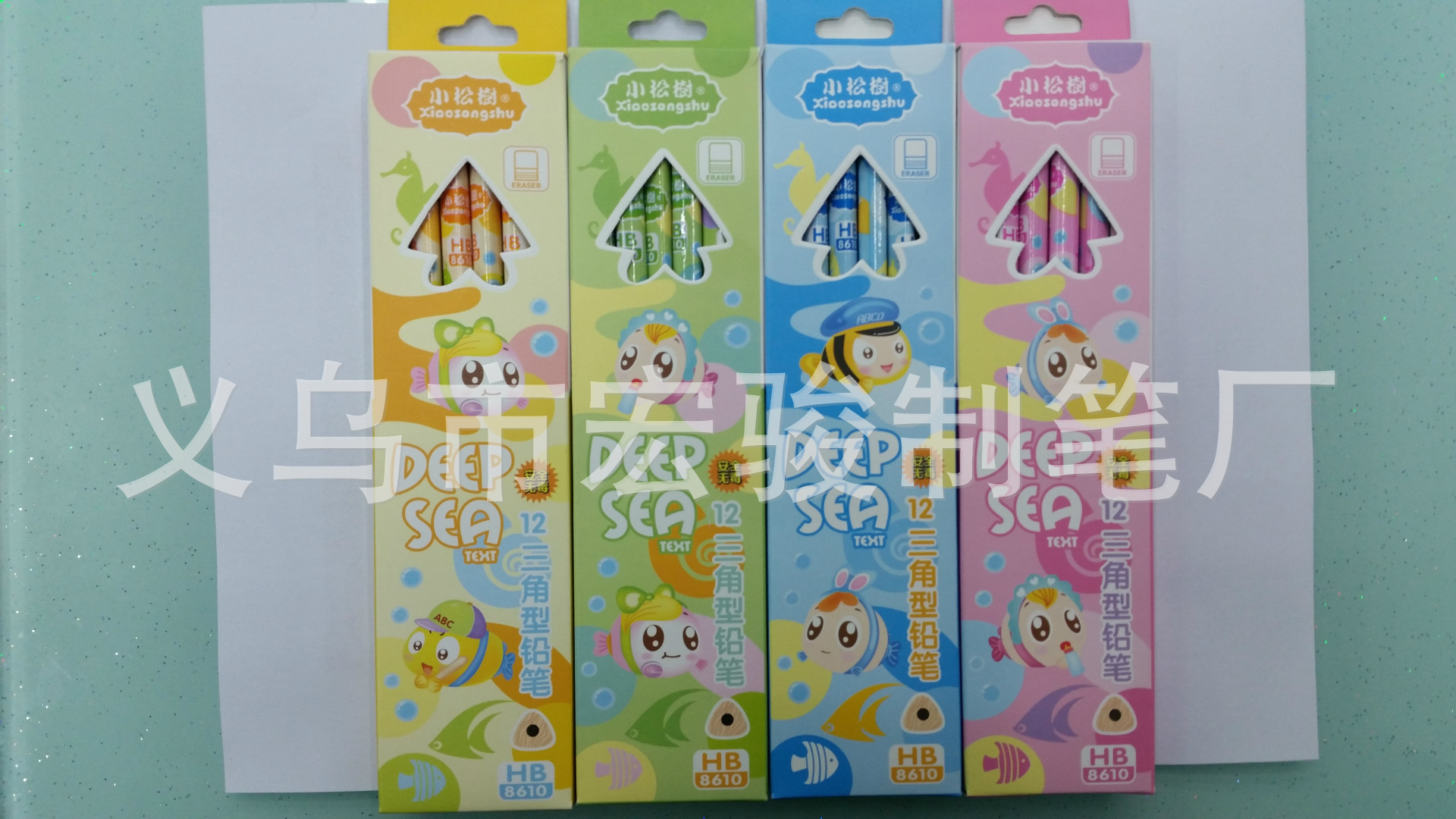 Manufacturer's stock of 12 wooden writing cartoon pencils in V-belt eraser boxes, student pencils HJ-8610 Application Scenario