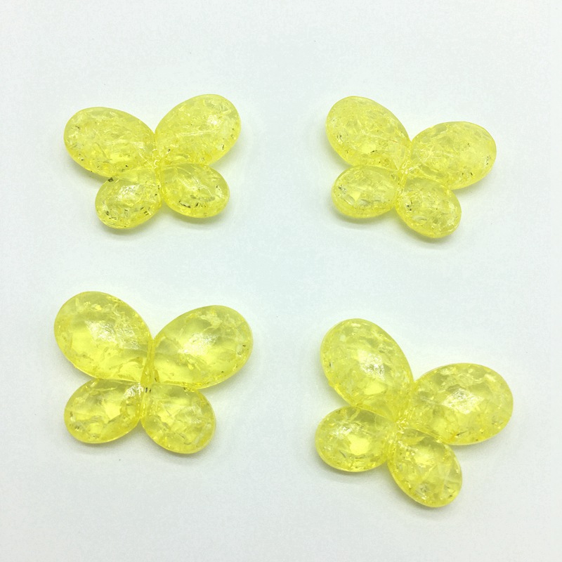 Alibaba hot-selling cracked acrylic straight hole beads diy handcrafted beaded necklace accessories Butterfly style material factory wholesale undefined