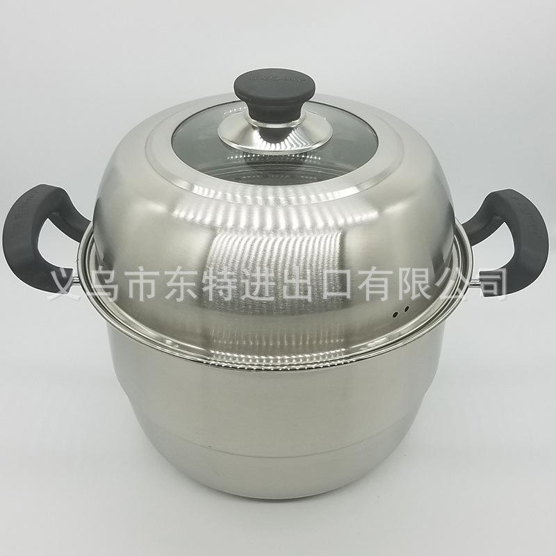 Factory direct sales of stainless steel double-grate steamer, elegant combination lid double-bottom steamer, multi-purpose steamer, high-end gift pot