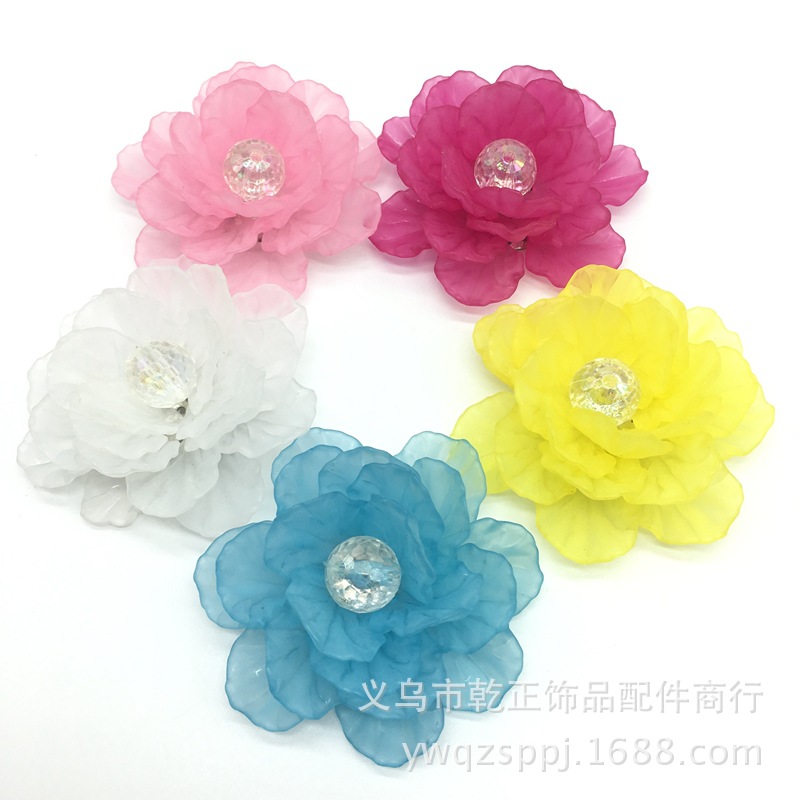 亚克力磨砂花叶小贝壳成品树脂花朵 DIY手工制作古风发饰发簪配件