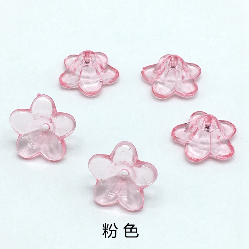 Ancient-style palace flower hairpins, lotus leaf flower acrylic transparent flower accessories, bride's headwear, five-leaf flower receptions, scattered beads undefined