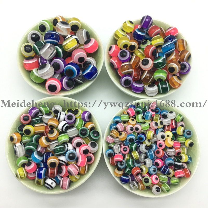 6MM-12mm colored striped resin beads cat's eye large hole cylindrical animal eye beads DIY jewelry accessories Specification image