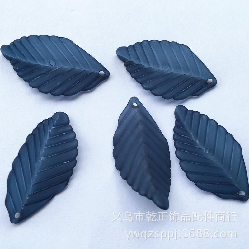 35mm frosted simulated acrylic plastic patterned leaf DIY ancient-style handcrafted hair accessory earrings material Item Picture