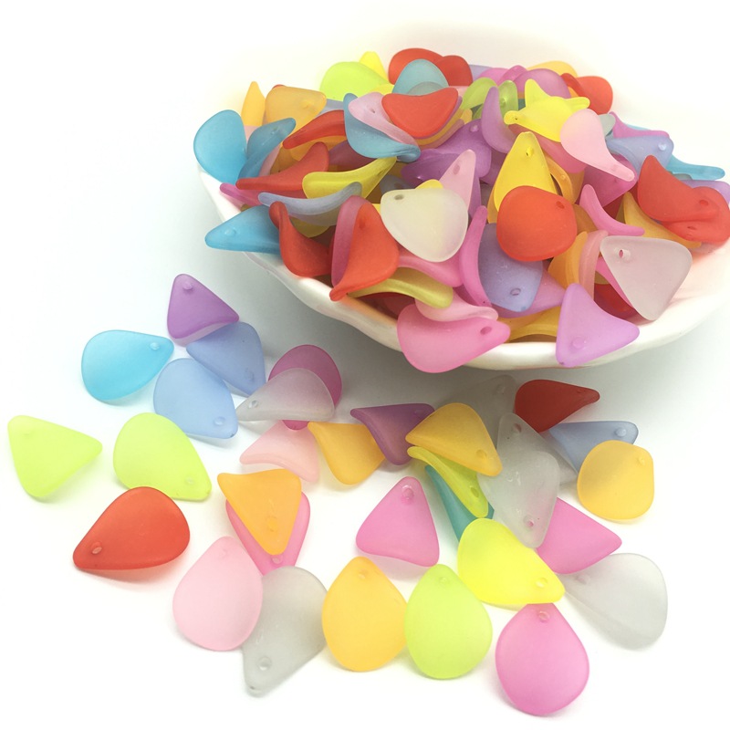 Ancient-style palace flower hairpins, leaf hair accessories, diy acrylic frosted flower headwear materials, colorful fan-shaped petals