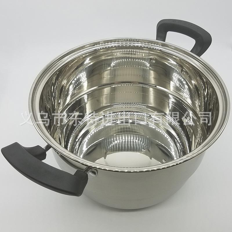 Factory direct sales of stainless steel double-grate steamer, elegant combination lid double-bottom steamer, multi-purpose steamer, high-end gift pot Item Picture