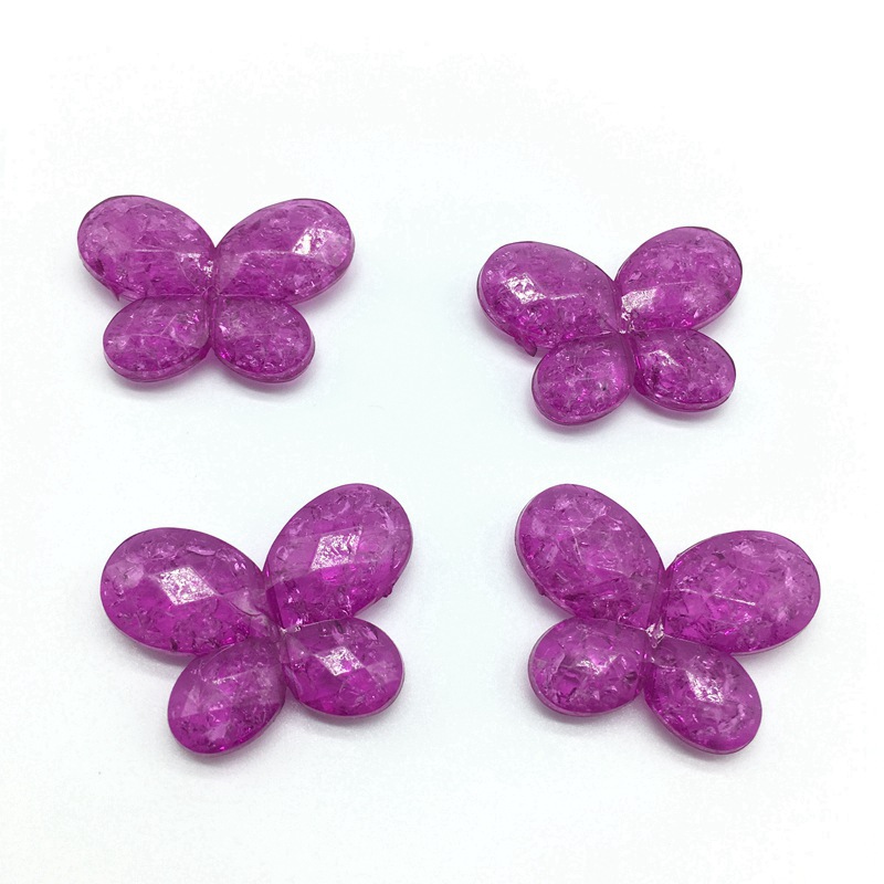 Alibaba hot-selling cracked acrylic straight hole beads diy handcrafted beaded necklace accessories Butterfly style material factory wholesale undefined