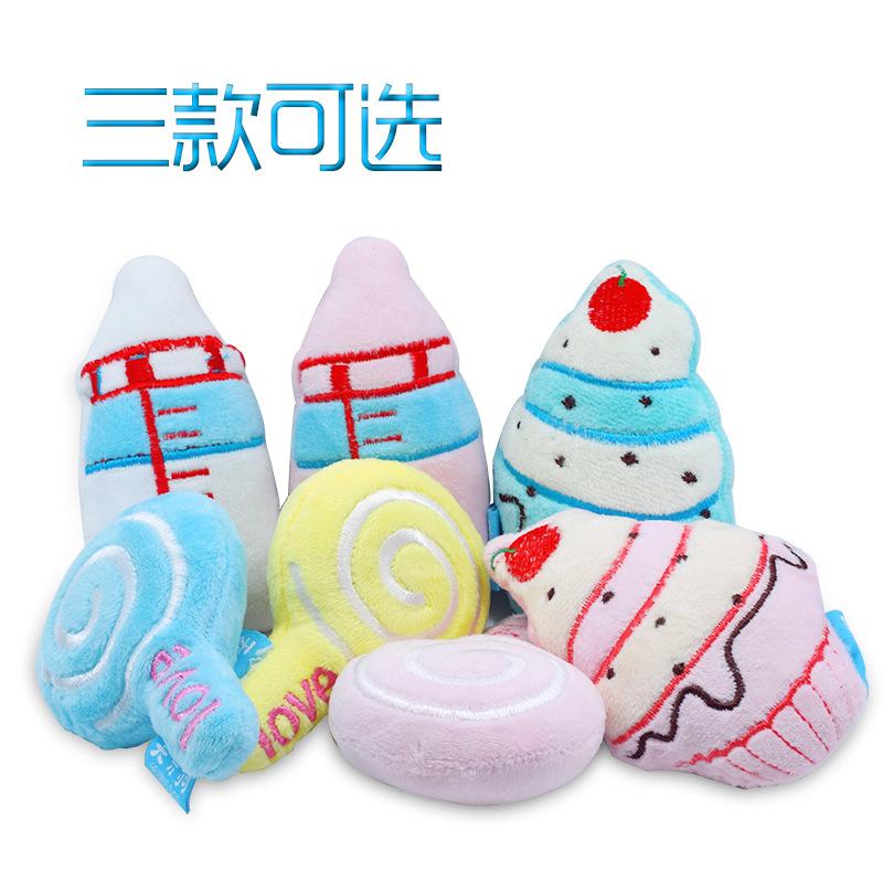 Fengpei pet plush sound toy baby bottle ice cream plush dog toy bite resistant pet supplies details Picture