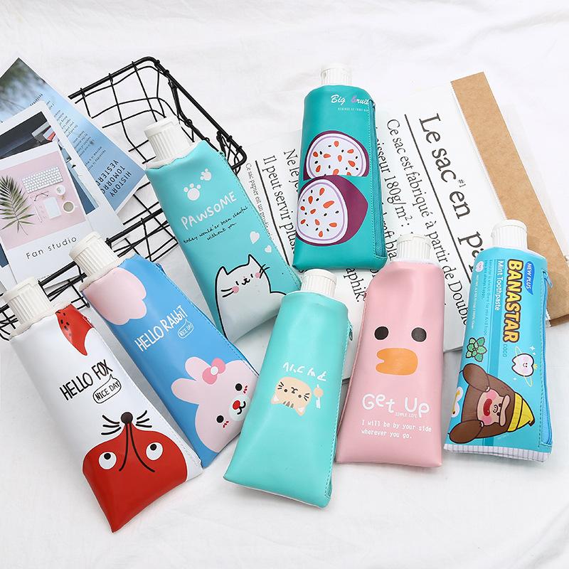 Cross-border exclusive Japanese and Korean stationery boxes, Little Yellow duck toothpaste, creative stationery products, cute and fresh pen cases, pencil cases