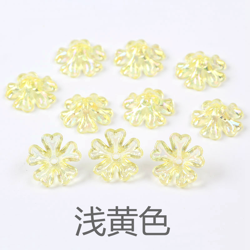 透明镀彩爱心花托彩虹爱心五瓣花亚克力耳环设计搭配材料厂家直销详情图11