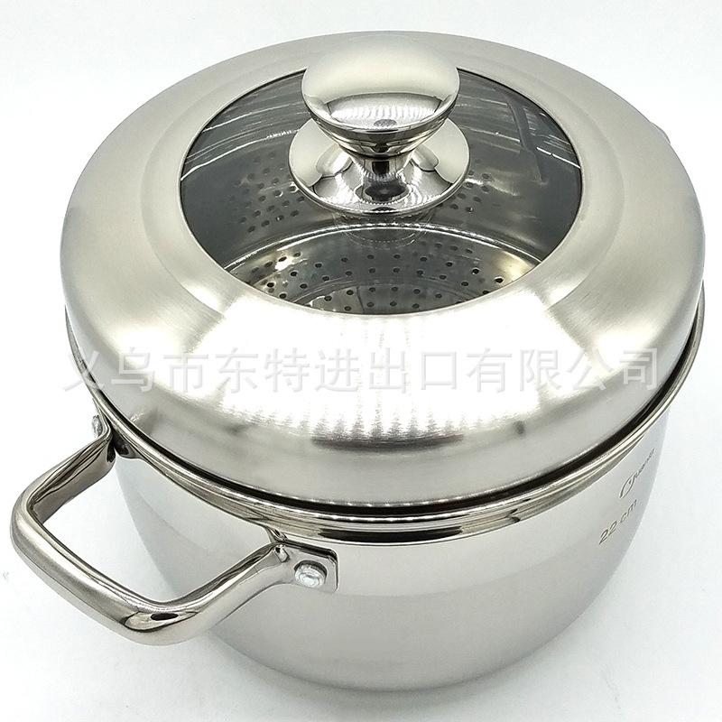 Factory direct sales of stainless steel steamers with thickened bottoms, soup POTS, Japanese double-layer induction cookers, universal steamers, gift steamers Specification image
