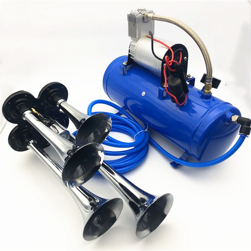 Factory direct sales of car horns, metal four-tube air horns, electrical horns and 150PSI air pump horns wholesale