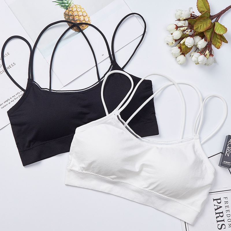 Fashionable women's underwear, sporty, anti-glare, shockproof, sweat-absorbing, breathable base vest with chest pad, cross-shaped beautiful back wrap around the chest