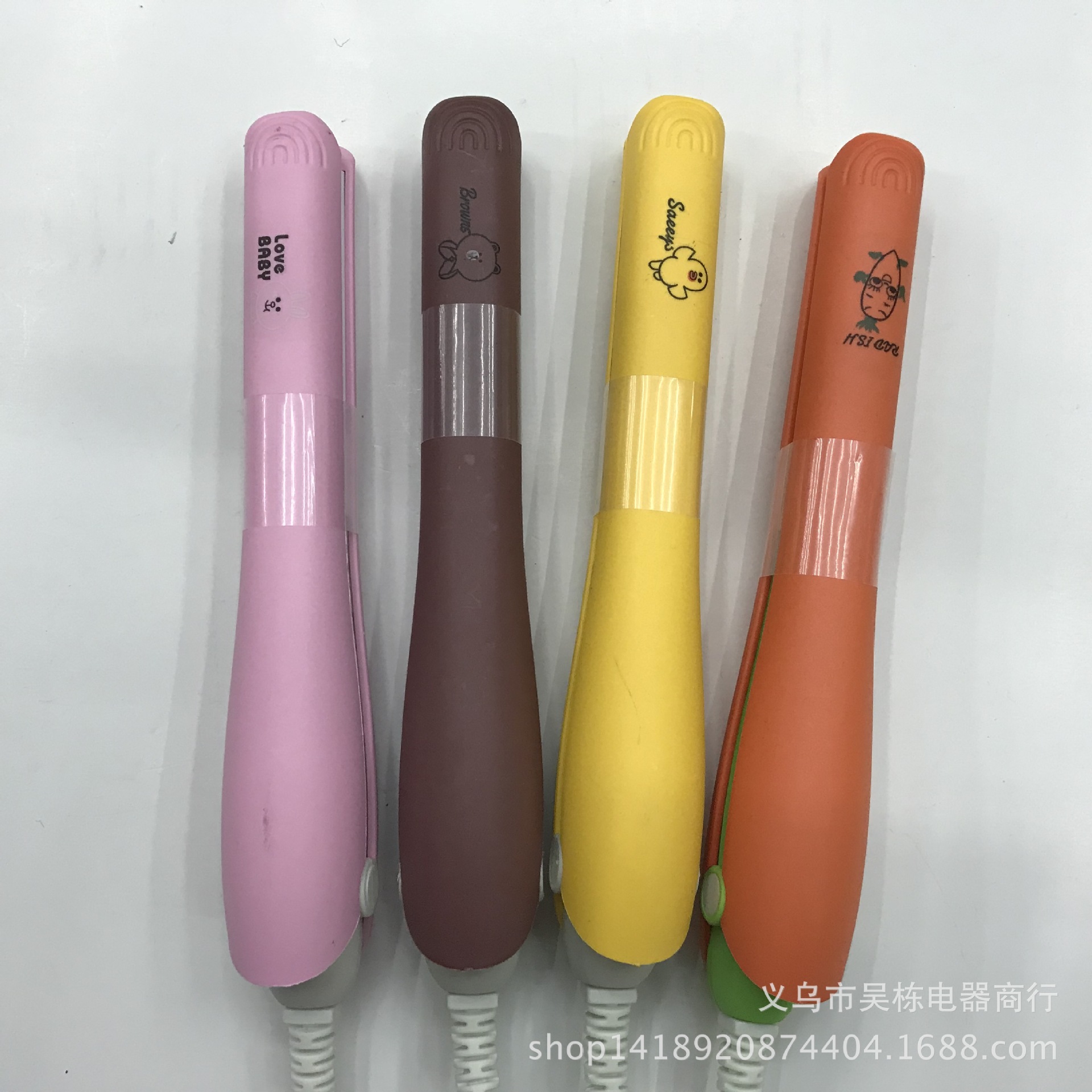 Shangmeijia 2207 Cartoon Mini Curling and Straightening Dual-purpose Portable travel Type Carrot Electric splint details Picture