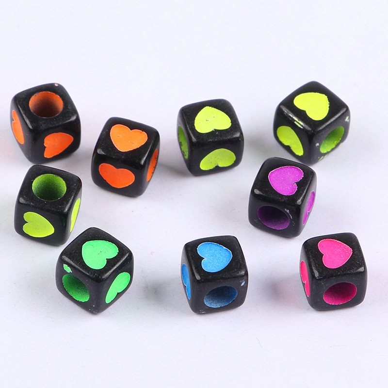 Acrylic fluorescent heart-shaped beads are selling well on Instagram. Wholesale of slime fillers and colorful heart-shaped letter blocks undefined