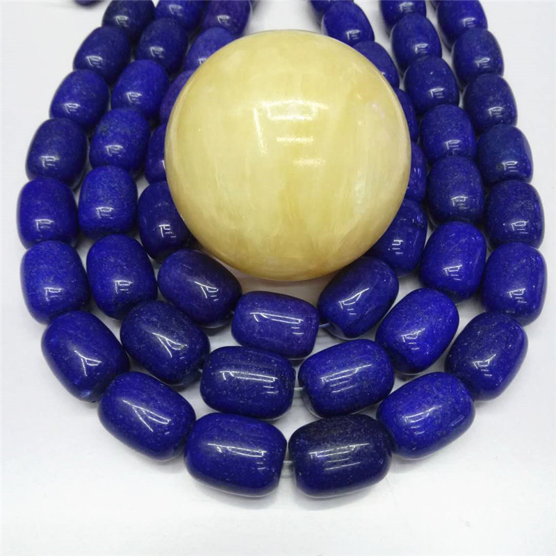 Factory direct sales of lapis lazuli bucket beads, loose beads, semi-finished products wholesale, DIY string beads, drum beads, jewelry matching beads, best-selling products Specification image
