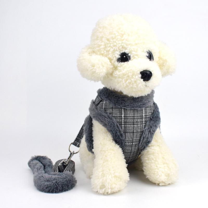 Winter new pet chest strap retractable teddy dog leash warm pet leash wholesale undefined