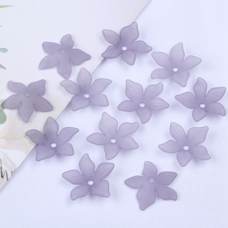 Factory direct sales of 22mm mid-hole five-petal flower Korean-style bride headwear flower acrylic scattered beads ancient-style hairpin accessories undefined