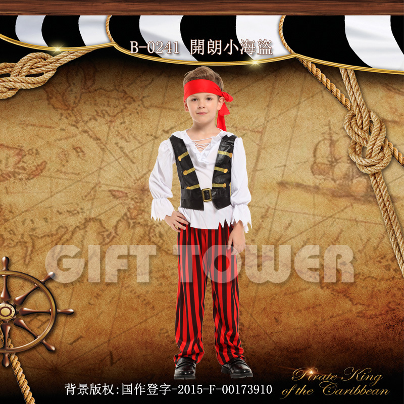 Halloween Costume Carnival B-0241 Cheerful Little Pirate COSPLY Role-playing costume