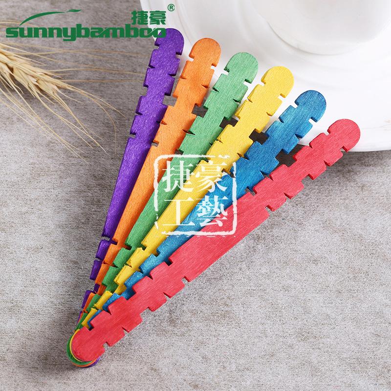 Multi-color handcrafted products, zigzag ice cream sticks, creative ice cream, disposable wooden sticks, ice cream sticks, wooden stick manufacturers wholesale Item Picture