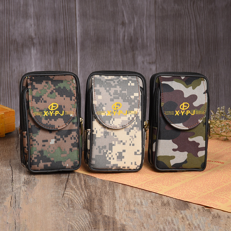 Manufacturers Wholesale Men's Mobile Phone Bag Casual Wear Belt Fanny Pack Mobile Phone Bag Multi-Functional Horizontal Waist Pack Wholesale details Picture