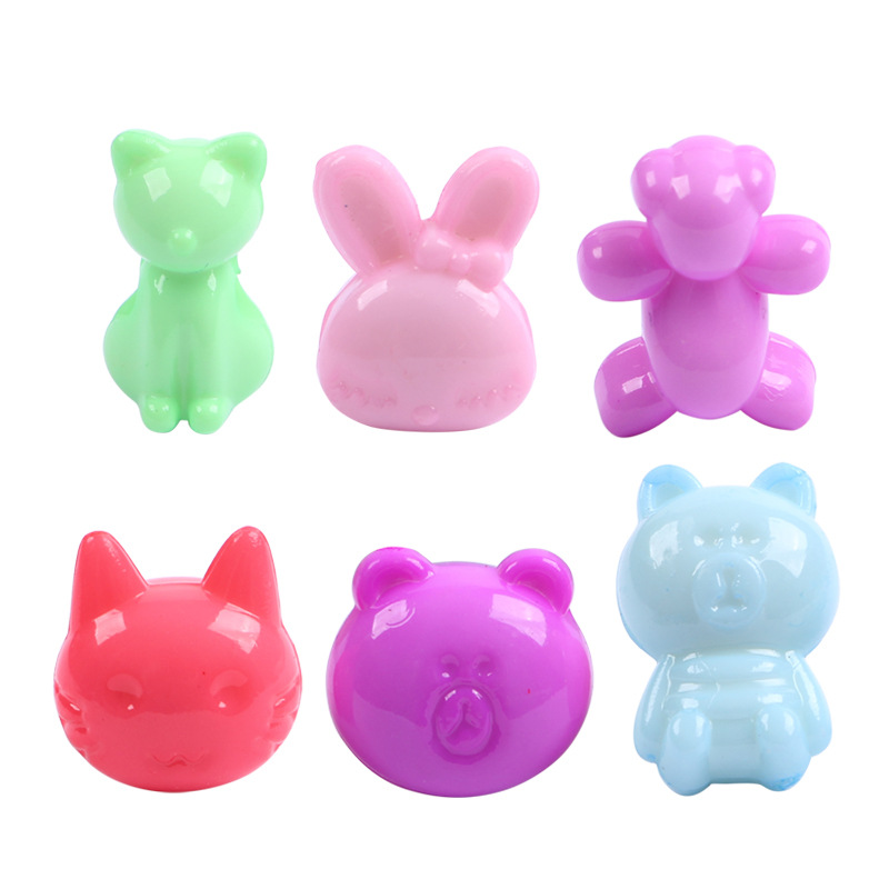 Spring-colored handmade beaded cartoon animal style straight-hole irregular-shaped beads diy children's educational toy beads accessories Item Picture