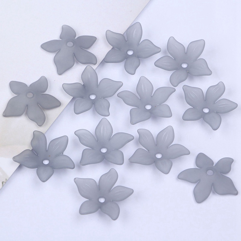 Factory direct sales of 22mm mid-hole five-petal flower Korean-style bride headwear flower acrylic scattered beads ancient-style hairpin accessories undefined