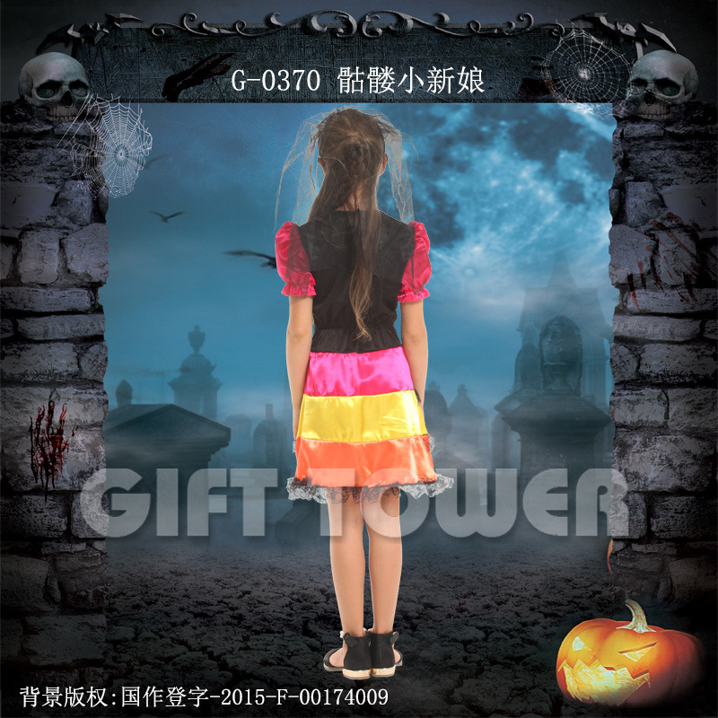 Halloween Costume G-0370 Skull Little Bride cosplay Costume Children's Character costume Item Picture
