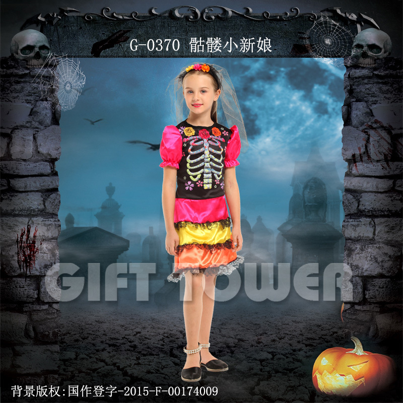 Halloween Costume G-0370 Skull Little Bride cosplay Costume Children's Character costume Application Scenario