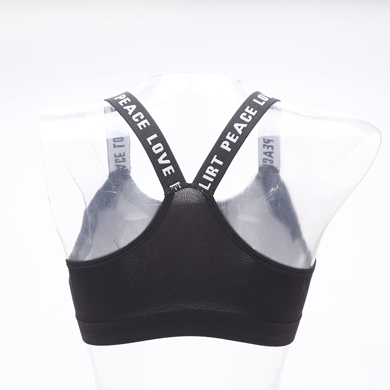 Four Seasons Classic English beautiful back letter chest wrap, chest spread, running, yoga, shockproof, comfortable, sweat-absorbing short sports underwear Application Scenario