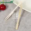 Factory direct sales, milk tea shop, flat-head fruit fork, bamboo cake and pastry fork, wooden disposable fruit fork, custom fruit fork, bamboo skewer Specification image