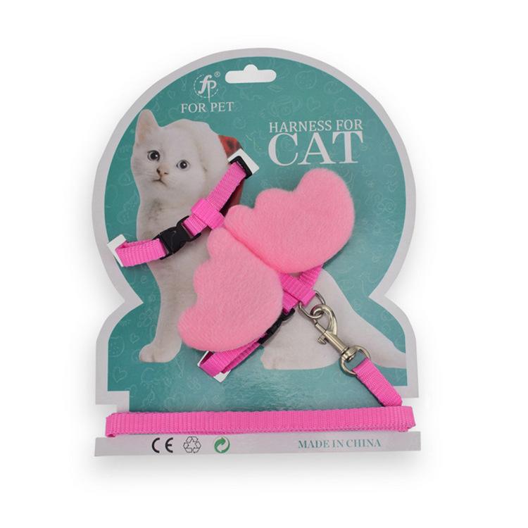 Angel Wings cat leash Candy color adjustable cat leash to keep your cat out of the leash undefined