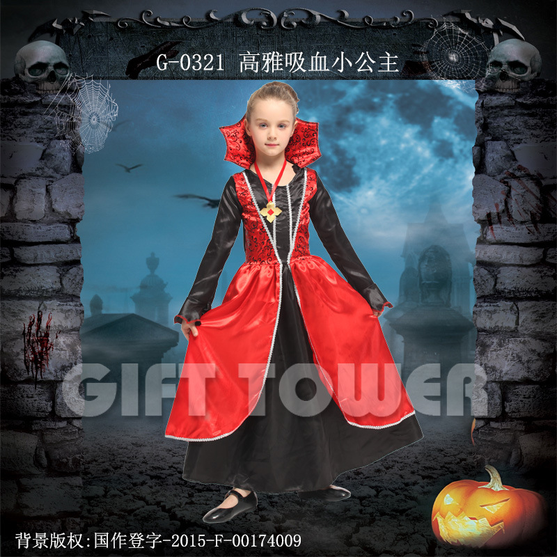 Vampire costume, magic witch costume G-0321, elegant vampire little princess role-playing costume, Halloween costume Specification image