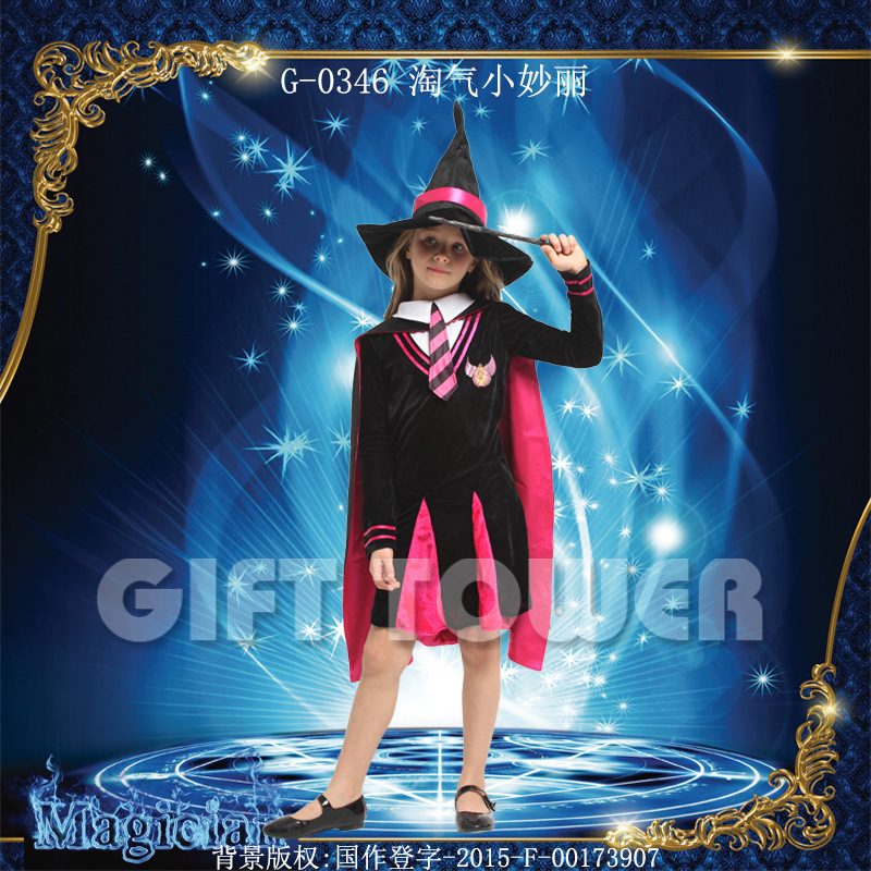 Halloween costume Magic Witch Costume G-0346 Naughty Little Hermione Girl Dress Pengpeng Role-playing Costume