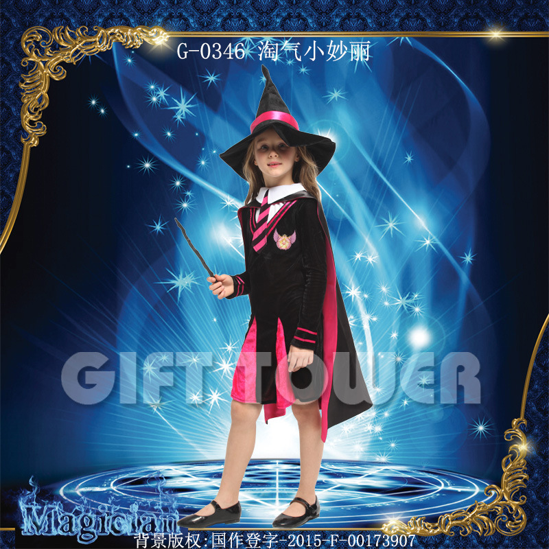 Halloween costume Magic Witch Costume G-0346 Naughty Little Hermione Girl Dress Pengpeng Role-playing Costume details Picture