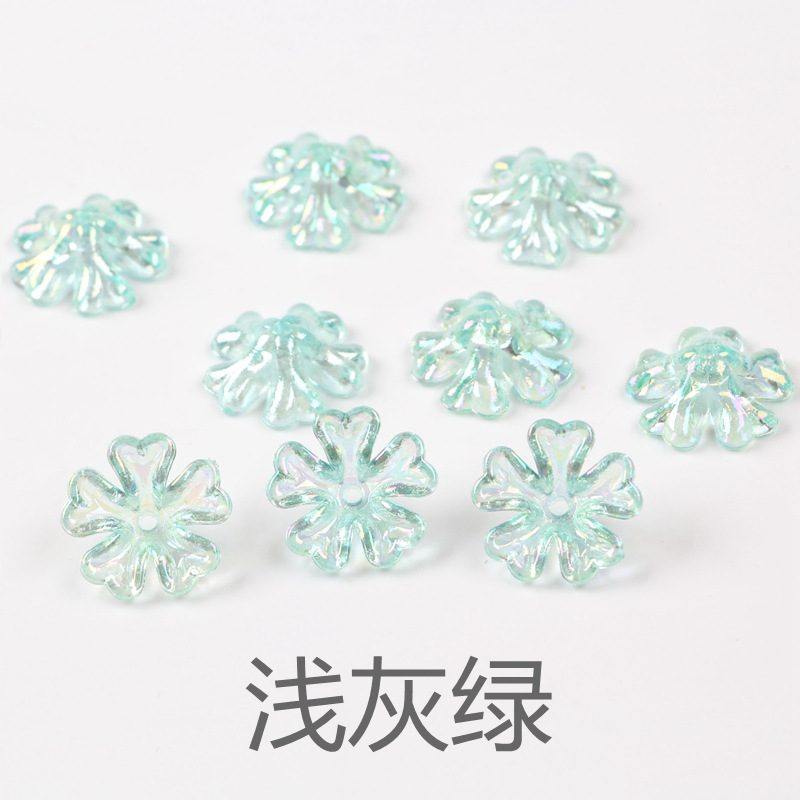 透明镀彩爱心花托彩虹爱心五瓣花亚克力耳环设计搭配材料厂家直销详情图10